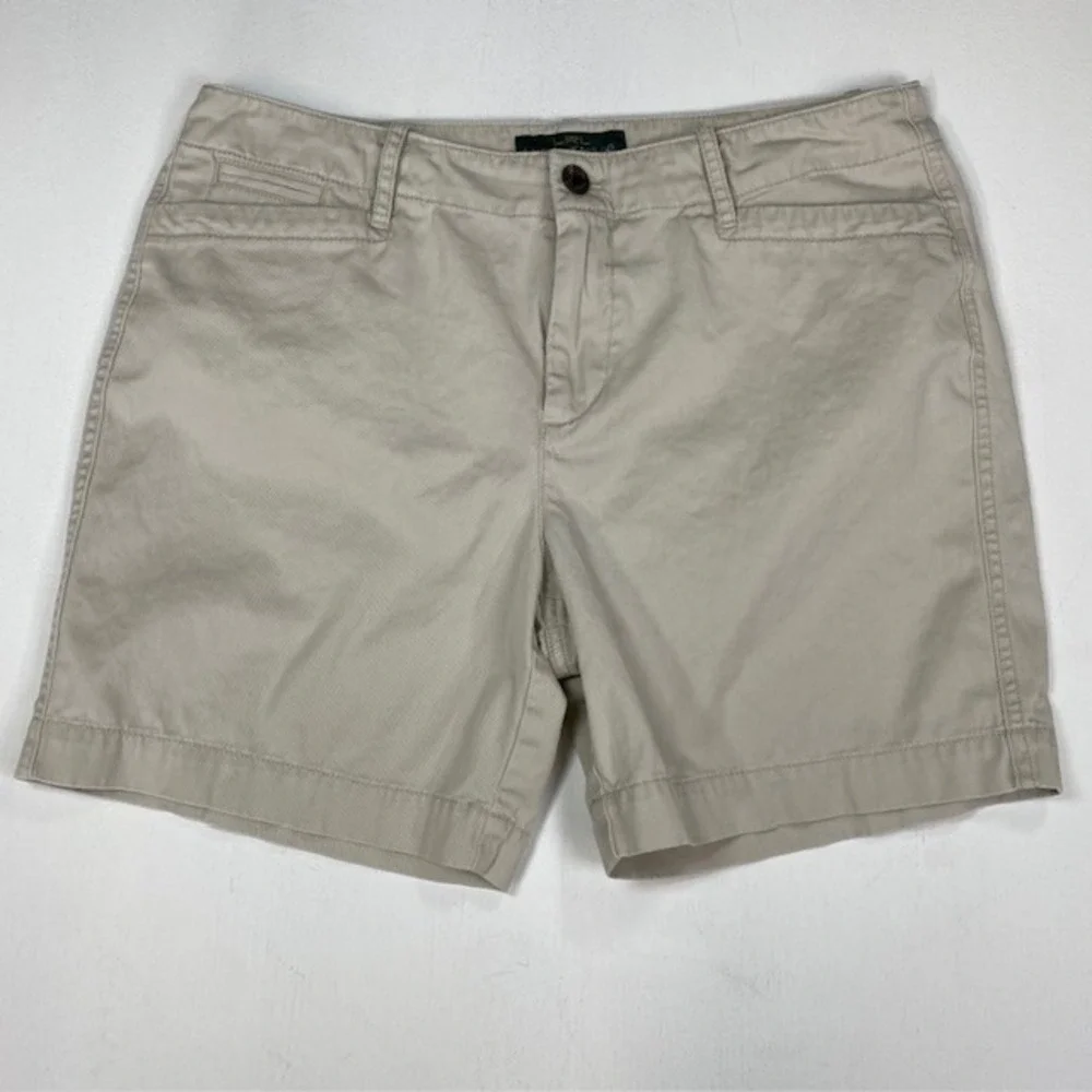 Lauren Jeans Co Ralph Lauren Womens 10P Khaki Chino Shorts Tan Cotton Petite